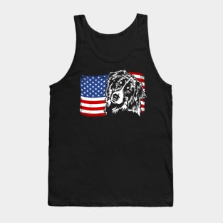 Proud Australian Shepherd American Flag patriotic dog Tank Top